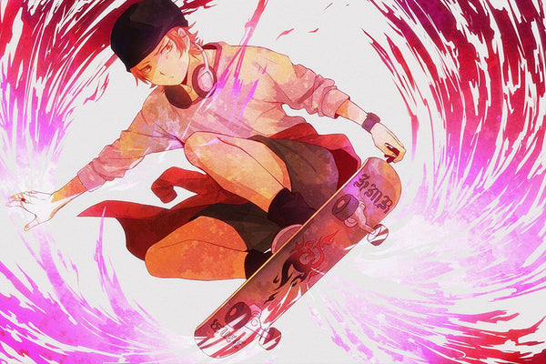 Skateboard Freestyle - Misaki Yata K Project Anime Art | Greeting Card