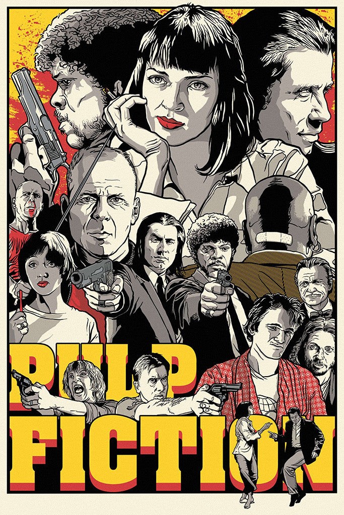 Pulp Fiction All Characters Poster