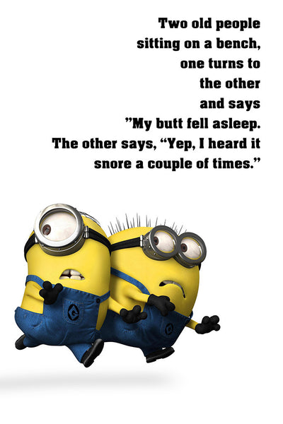 Minion Quotes Butt Fell Asleep Funny Motivational Poster – My Hot