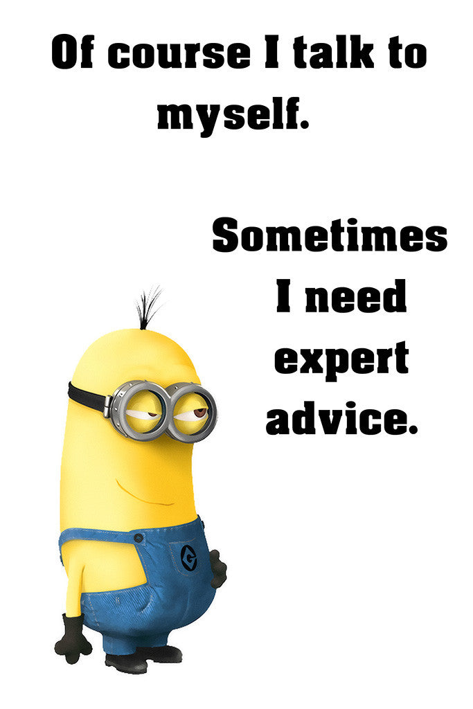 Minion Quotes Talk to Myself Funny Motivational Poster