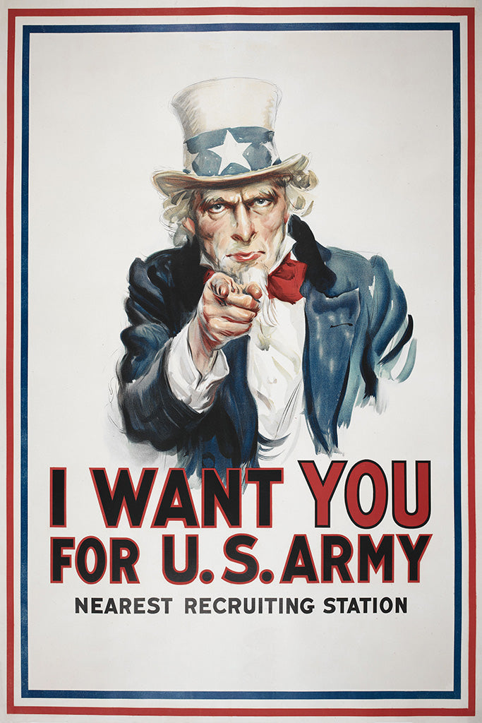 Military Propaganda I Want You Poster
