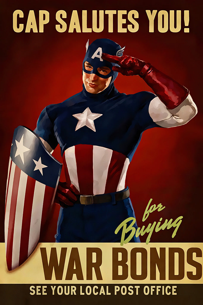 Military Propaganda Captain America Poster