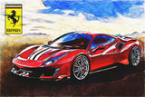 Ferrari 488GTB Sport Car Poster