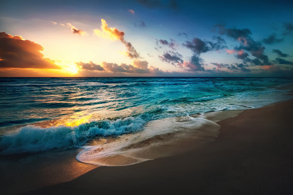 Beach Sea Sky Sunset Poster