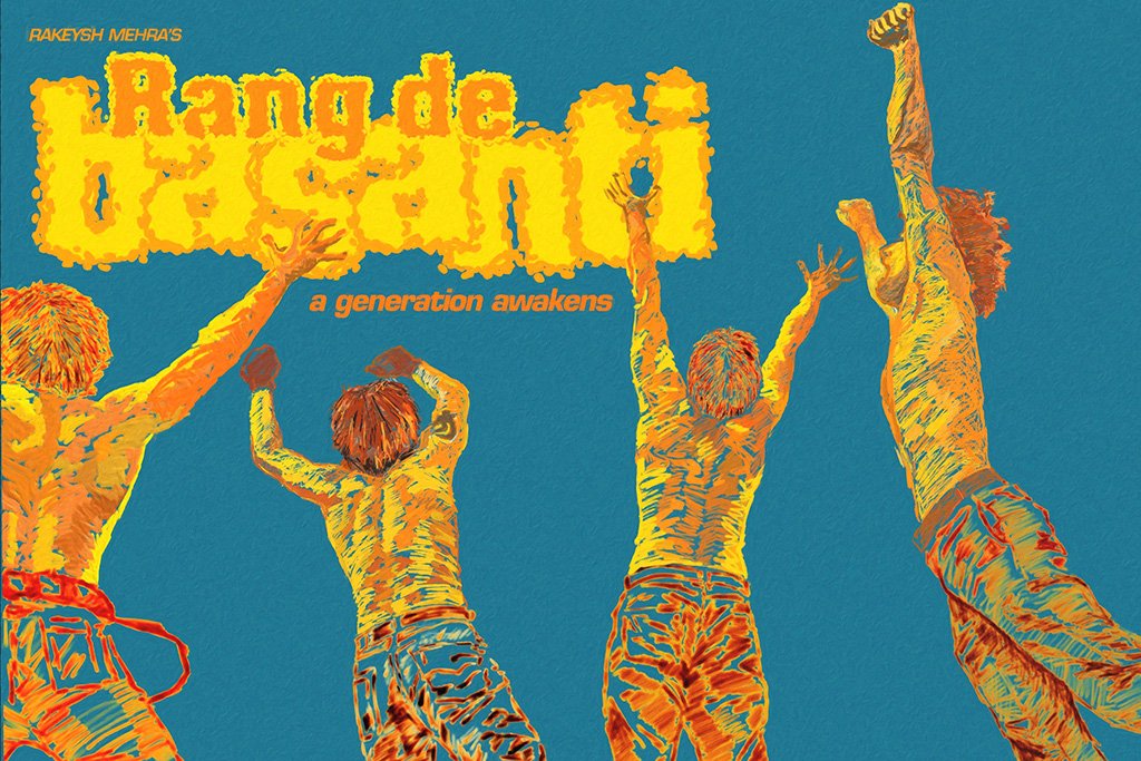 Rang De Basanti Hindi Bollywood Indian Old Film Movie Poster