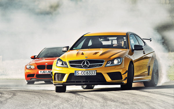 top gear c63 Top Gear Mercedes C63 AMG BMW M3 GTS Drift Poster