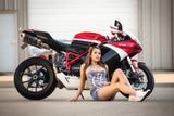 Cute Woman Girl Ducati 848 EVO Motorcycle Bike Motorbike Poster