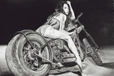 Drawn Girl Motorcycle Bike Motorbike Poster