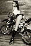 Hot Girl On A Motocross Motorcycle Bike Motorbike Poster