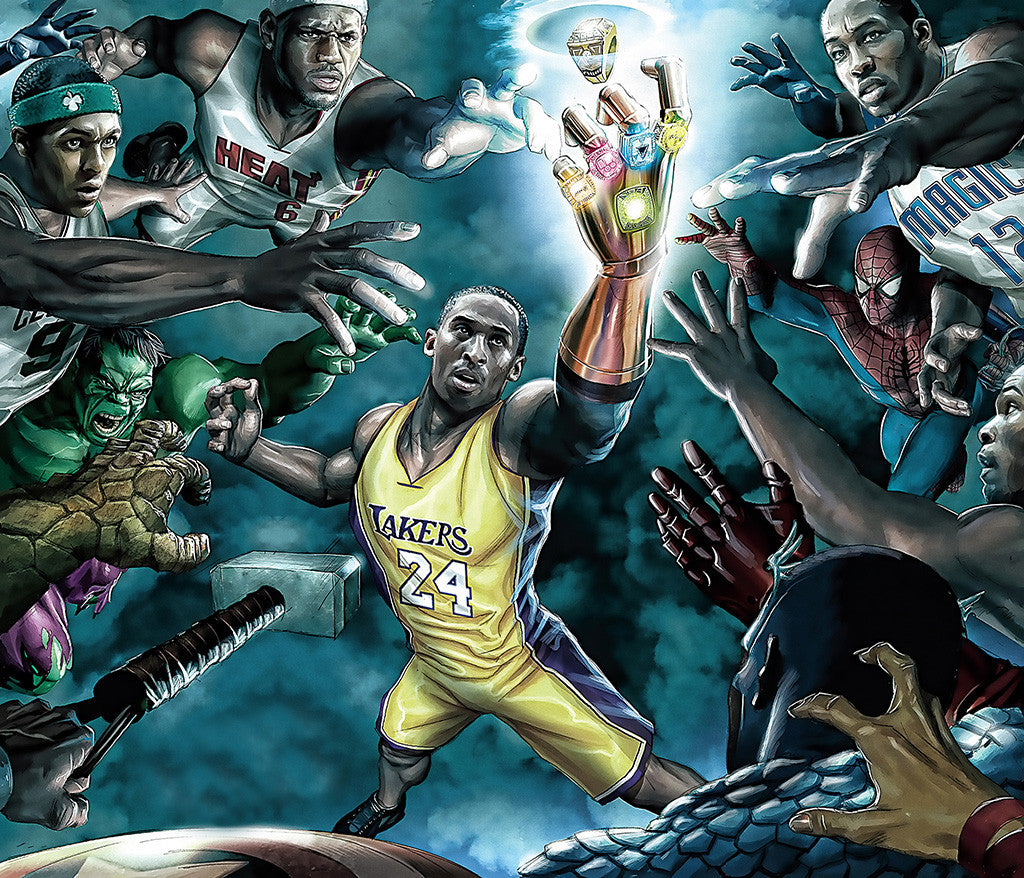 Kobe Bryant Lebron James Basketball NBA Poster