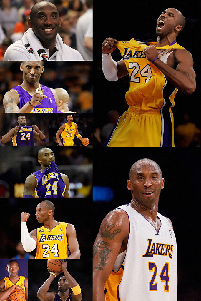 Kobe Bryant Set Los Angeles Lakers Basketball NBA Poster