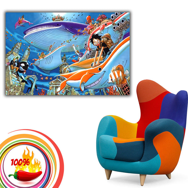 Poster One Piece Strong World Sur Toile 30x45 Cm - Style Sans Cadre - Haute Qualité D'impression
