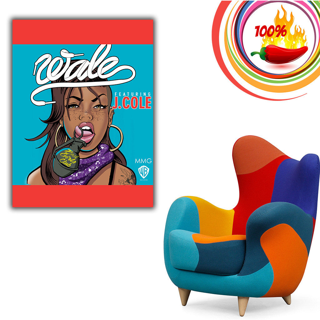 Rapper Wale Featuring J. Cole Blue Red Music Poster – My Hot Posters