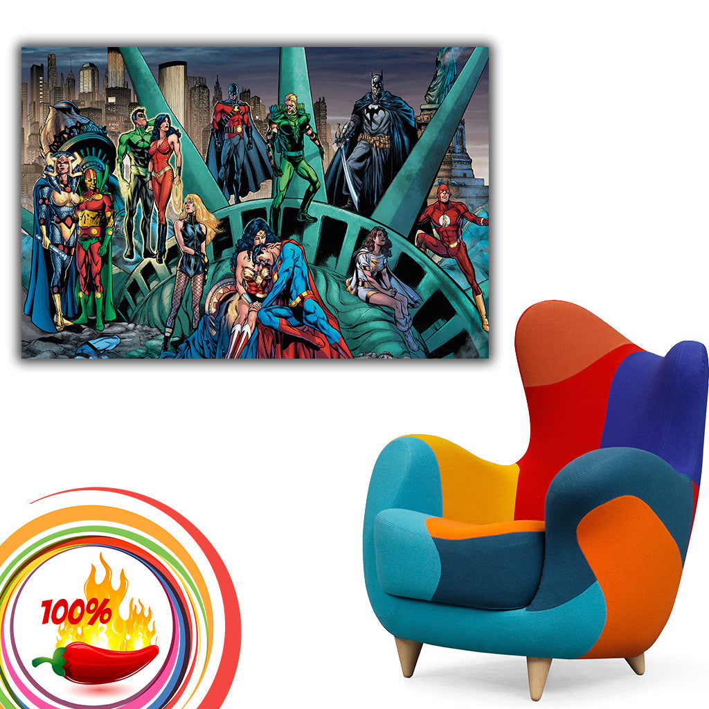 Batman Flash Comics Lanter Posters Wonder – Superman Woman Hot Green My Poster