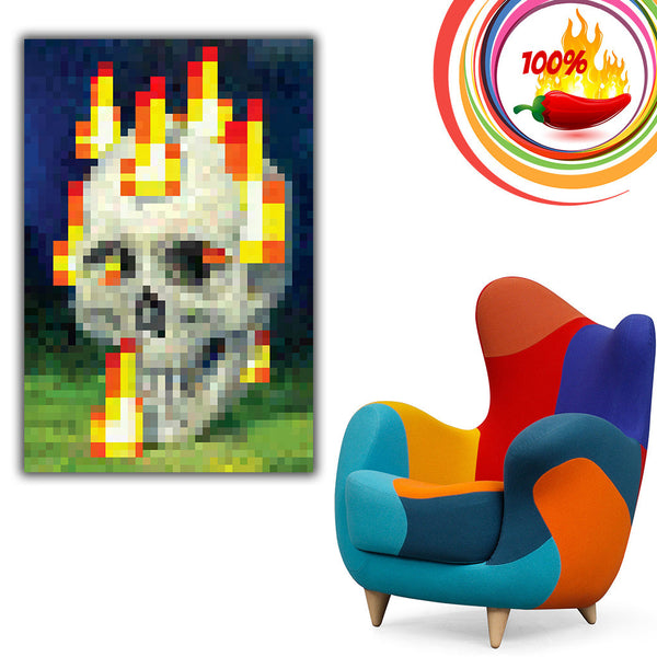 Minecraft Flaming Skull Poster – My Hot Posters