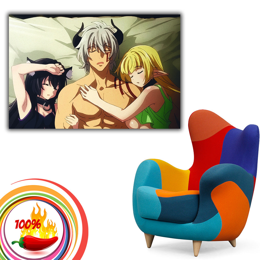 Isekai Maou to Shoukan Shoujo no Dorei Majutsu Anime Poster manga picture  with solid wood hanging scroll with canvas painting - AliExpress