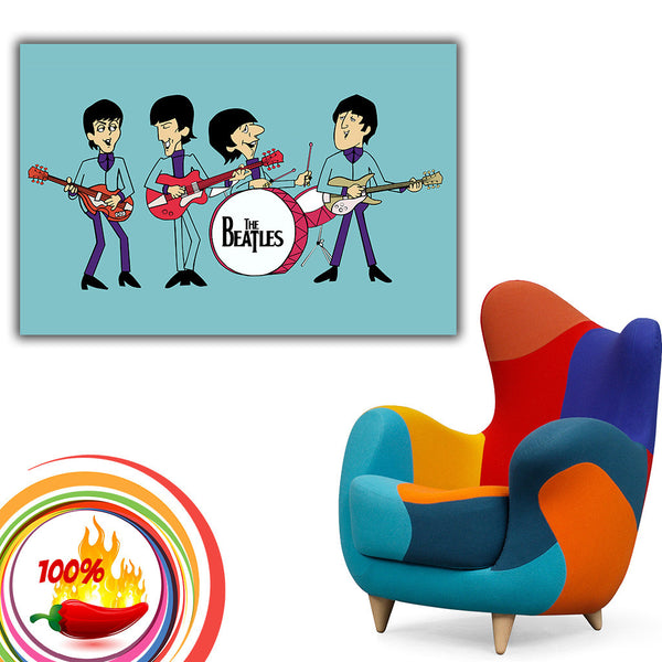 The Beatles Cartoon Rock Music Poster – My Hot Posters