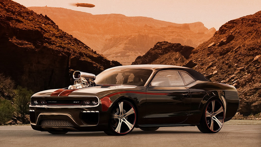 Dodge Challenger Tuning Desert Car Auto Poster