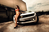 Chevrolet Camaro R5 Hot Girl Bikini Car Auto Poster