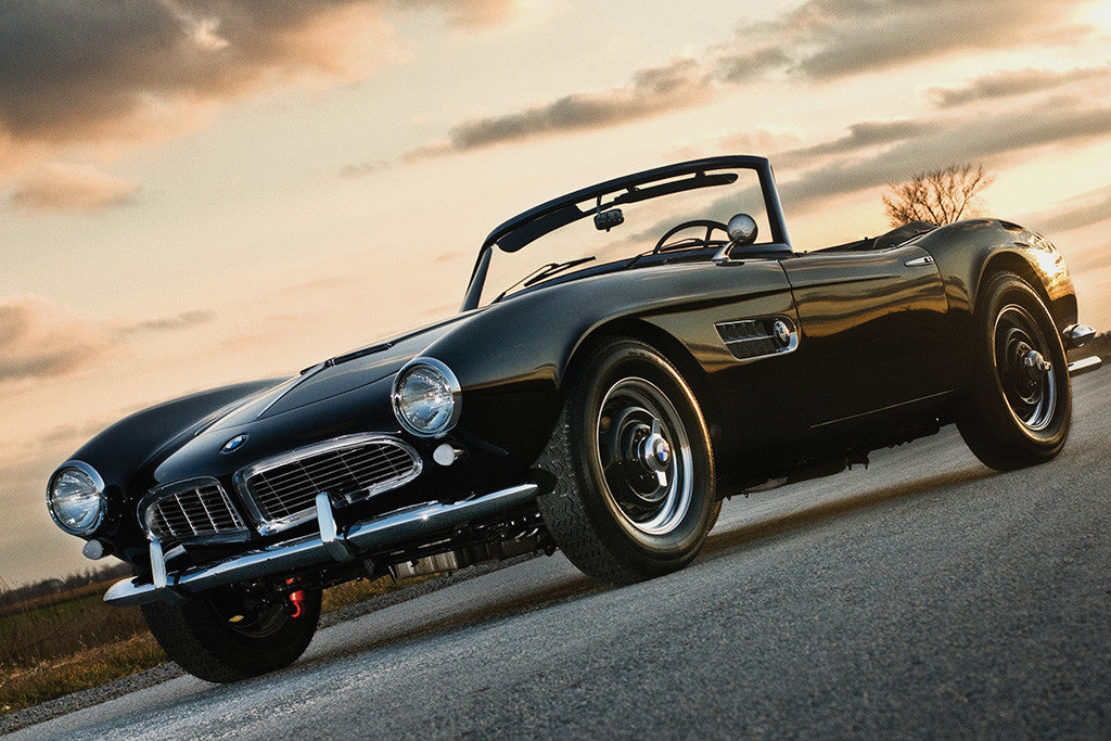BMW 507 Retro Vintage Old Car Auto Poster Sunset – My Hot Posters