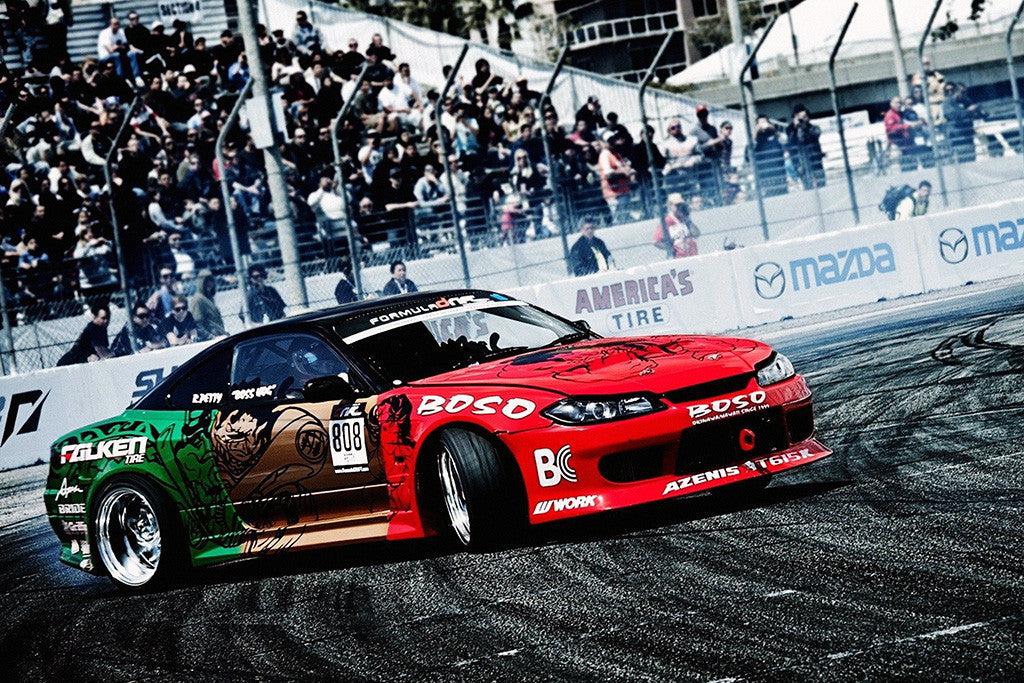 Drifting Tuning Red Car Drift Auto Poster