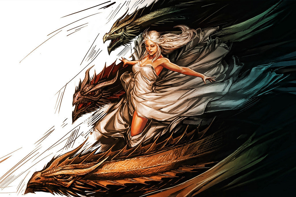 Daenerys Targaryen Dragons Game Of Thrones Hot Poster