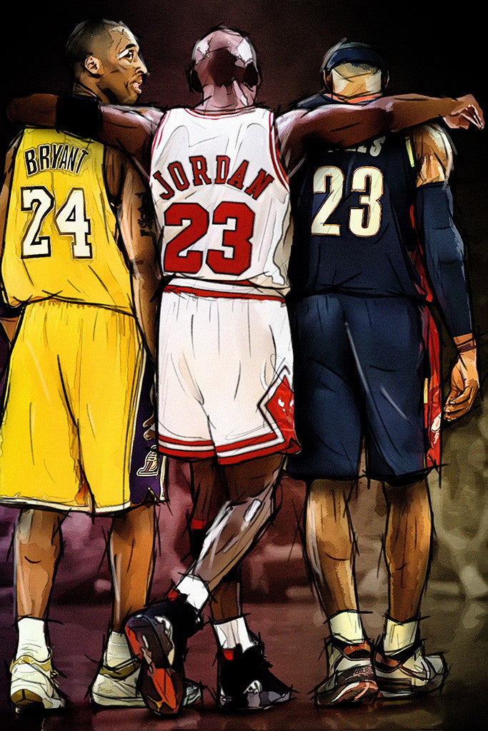 Kobe Bryant Michael Jordan LeBron James NBA Basketball Poster – My