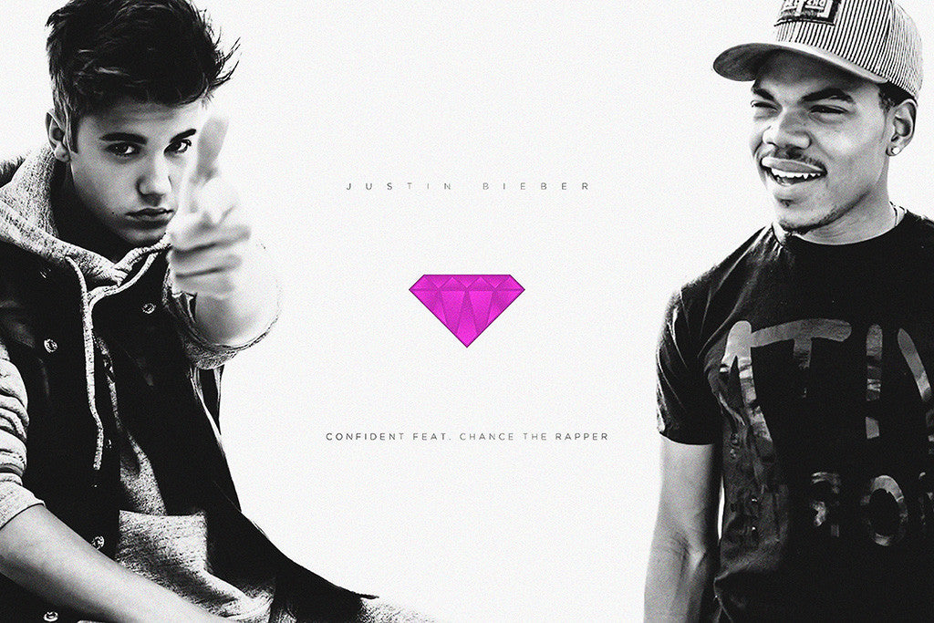 Justin Bieber Chance The Rapper Confident Poster