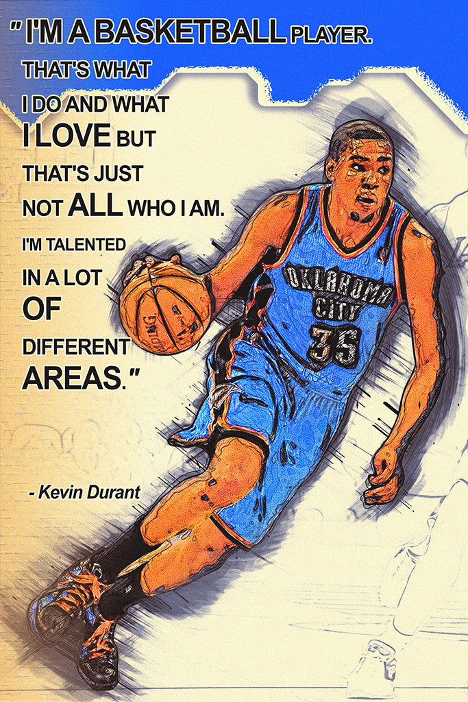 Kevin Durant Quotes NBA Basketball Sayings Poster
