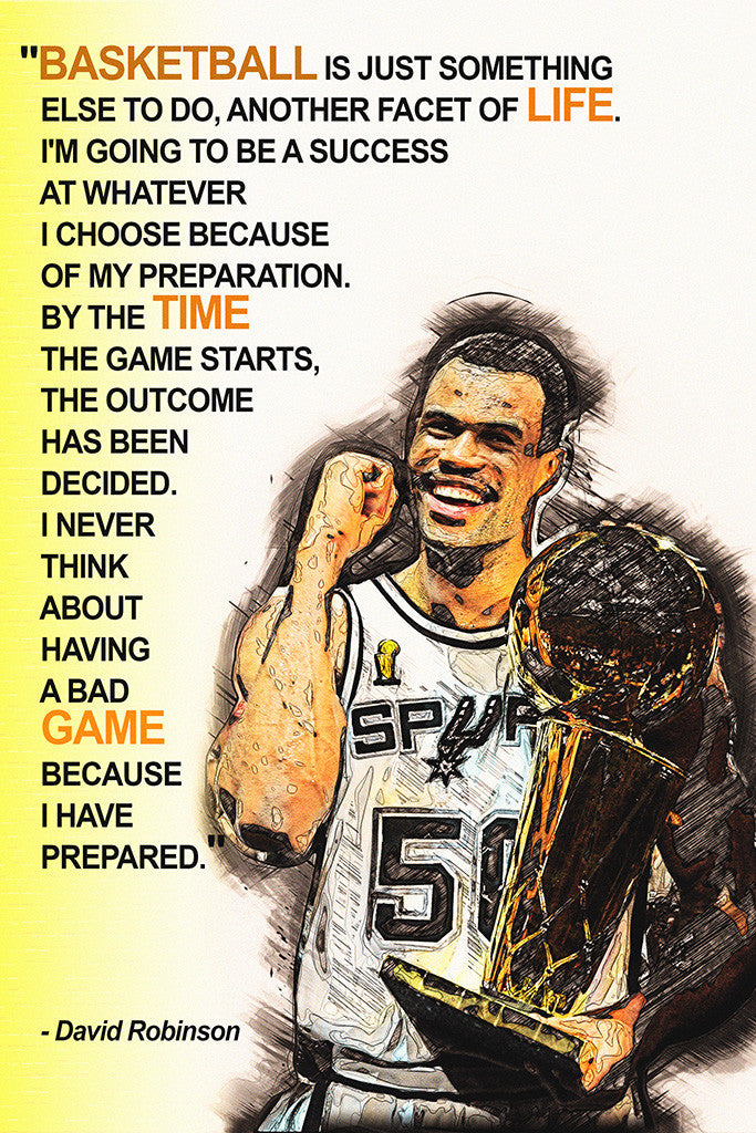 David Robinson Quotes NBA Basketball Sayings Poster