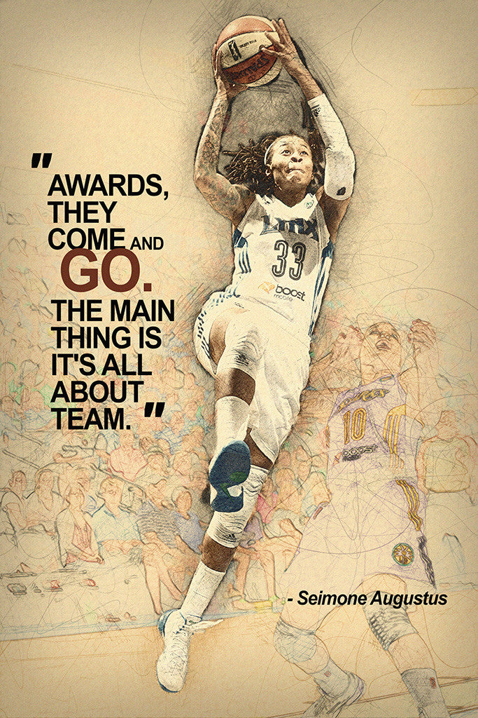 Seimone Augustus Female Motivational NBA Basketball Quotes Poster
