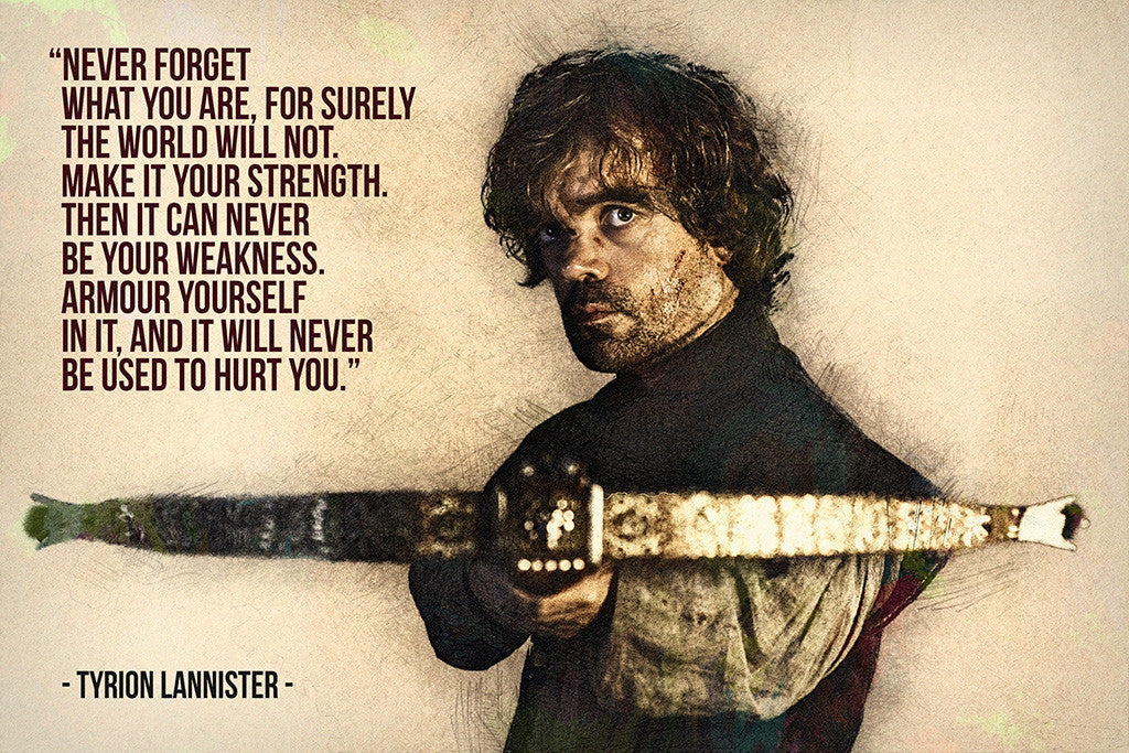 Tyrion Lannister Game of Thrones Quotes Never Forget What You Are Poster