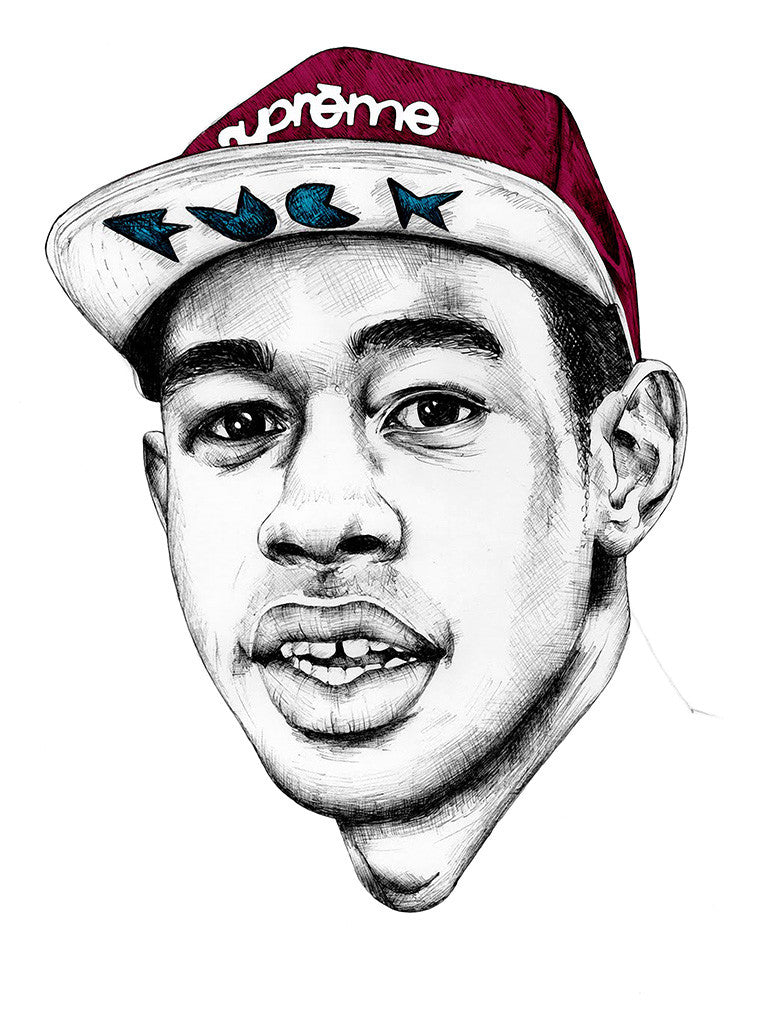 Rapper Tyler the Creator Supreme Drawing B/W Poster – My Hot Posters