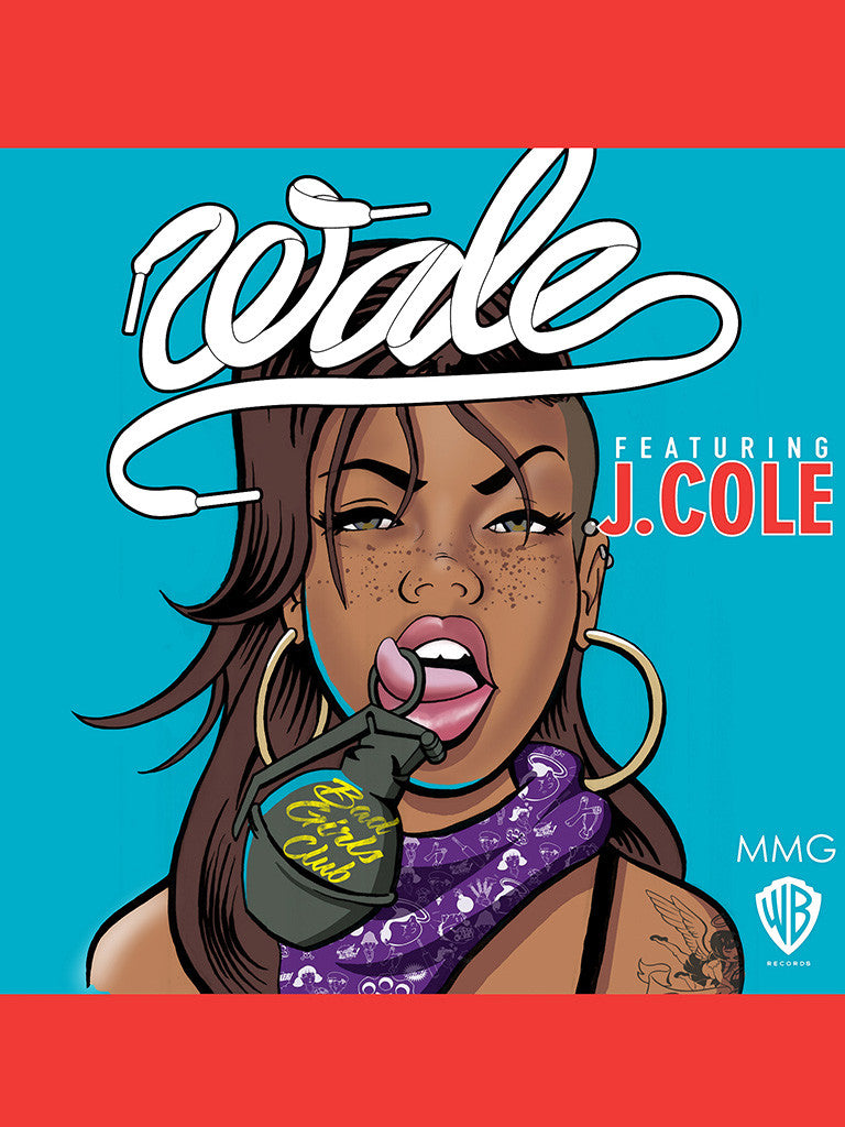 Rapper Wale Featuring J. Cole Blue Red Music Poster