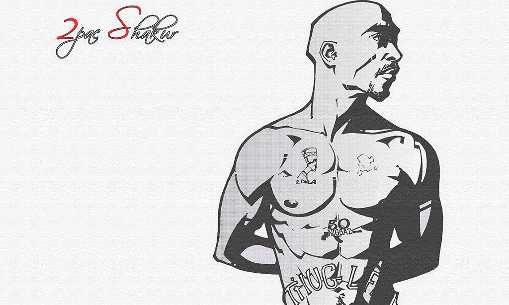 2Pac Tupac Amaru Shakur Tattoo Hip Hop Rap Music Poster