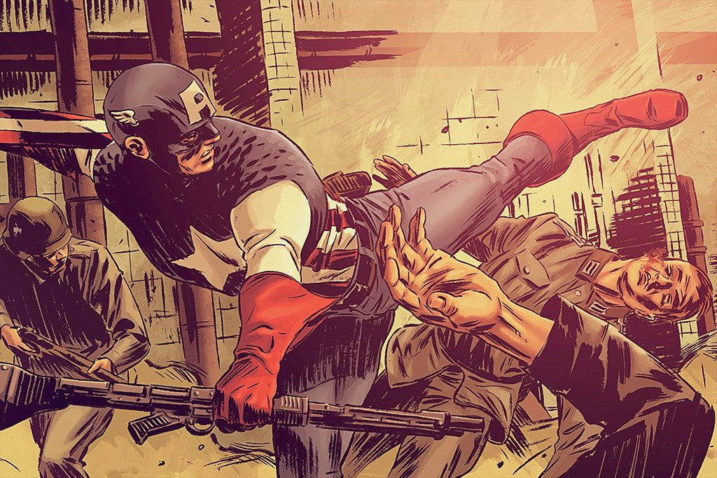 Superhero Captain America Comics Poster