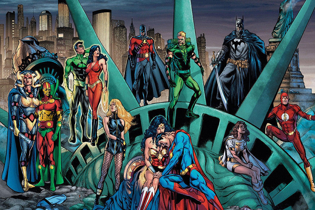 Green Lanter Batman Superman Flash Wonder Woman Comics Poster