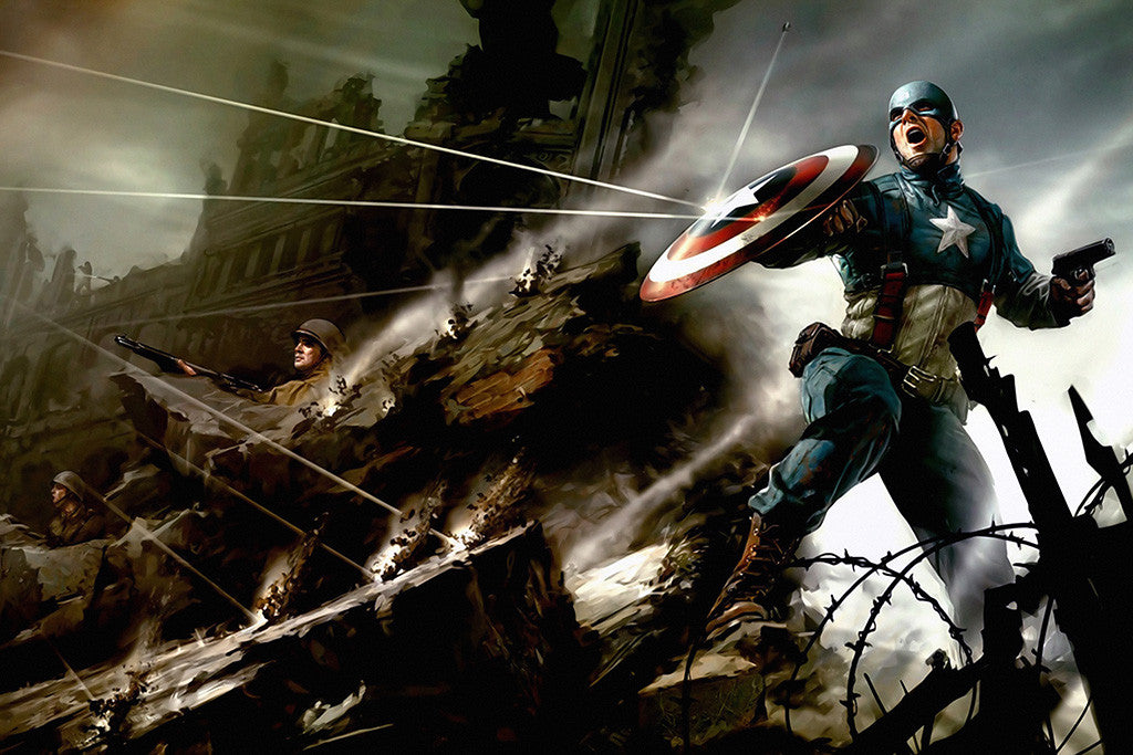 Captain America Soldiers Comics Poster