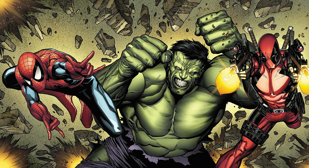 Hulk Spiderman Spider Man Spider-Man Deadpool Comics Poster