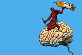 Deadpool Shot in the Brain Comics Poster