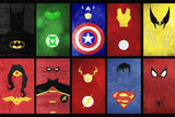 Superheroes Signs Comics Poster