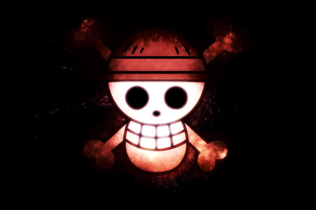 One Piece Skull Black Anime Poster