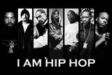 Hip Hop Rap Ice Cube Snoop Dogg Tupac Shakur Dr Dre Black-White Poster