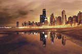 Chicago Night Cityscape Poster