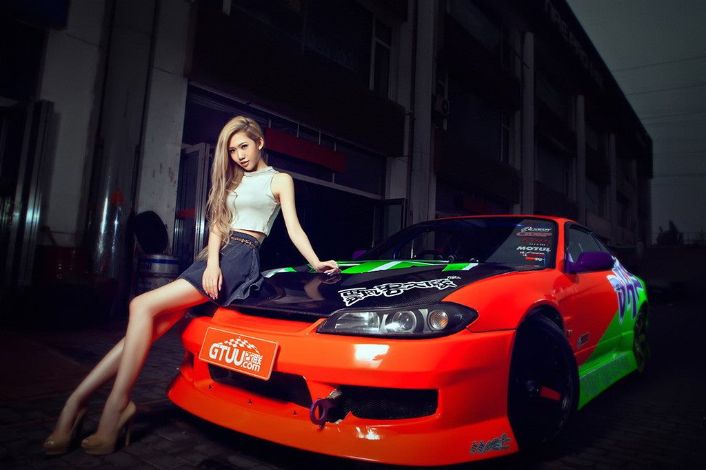 Nissan Silvia S15 Asian Korean Hot Girl Car Poster