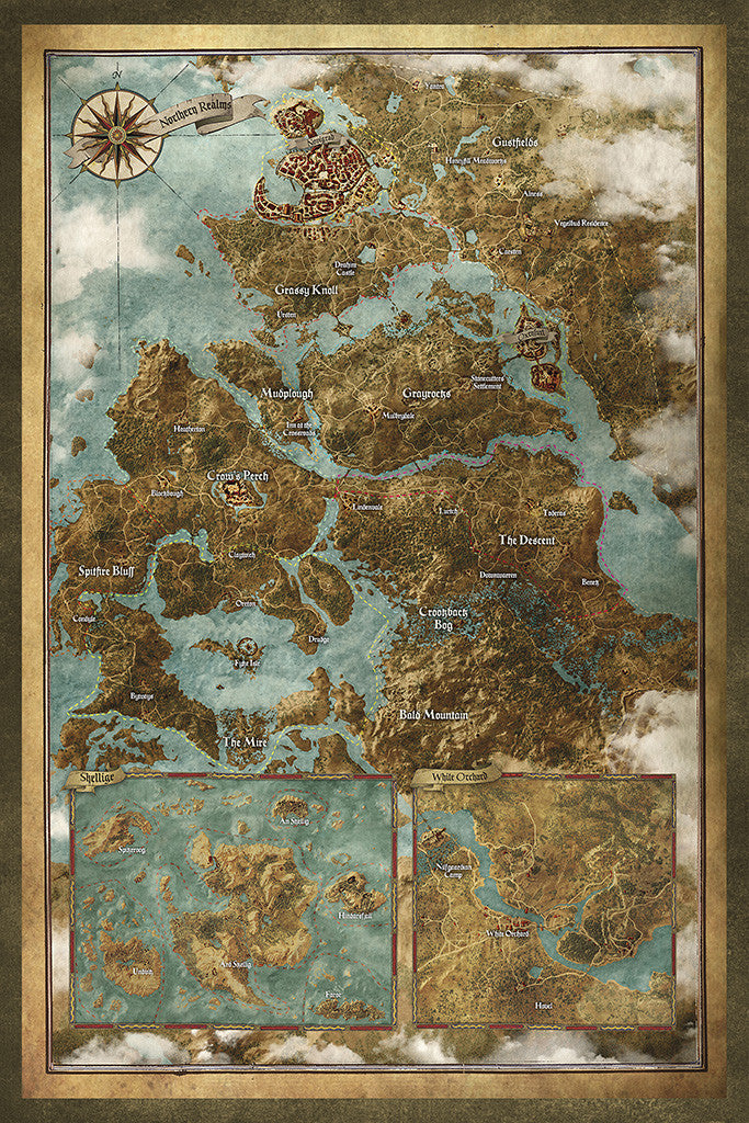 The Witcher 3 Wild Hunt Map Map Poster