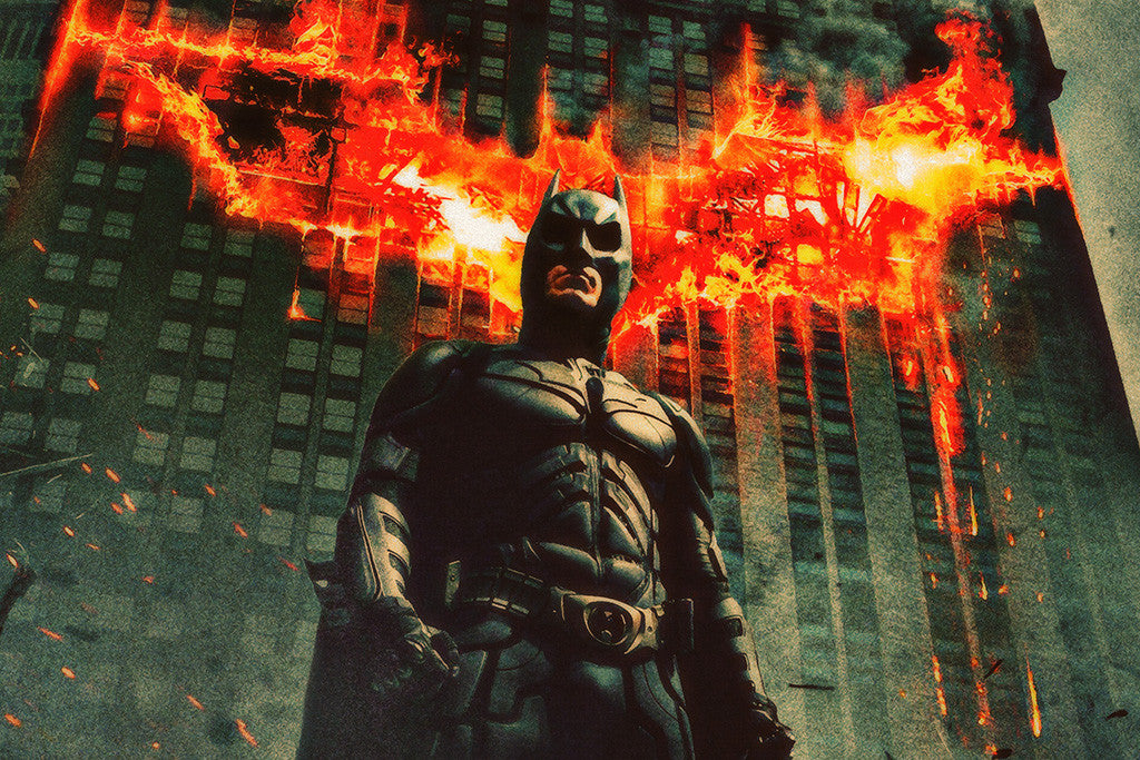 Batman Flaming Logo Poster