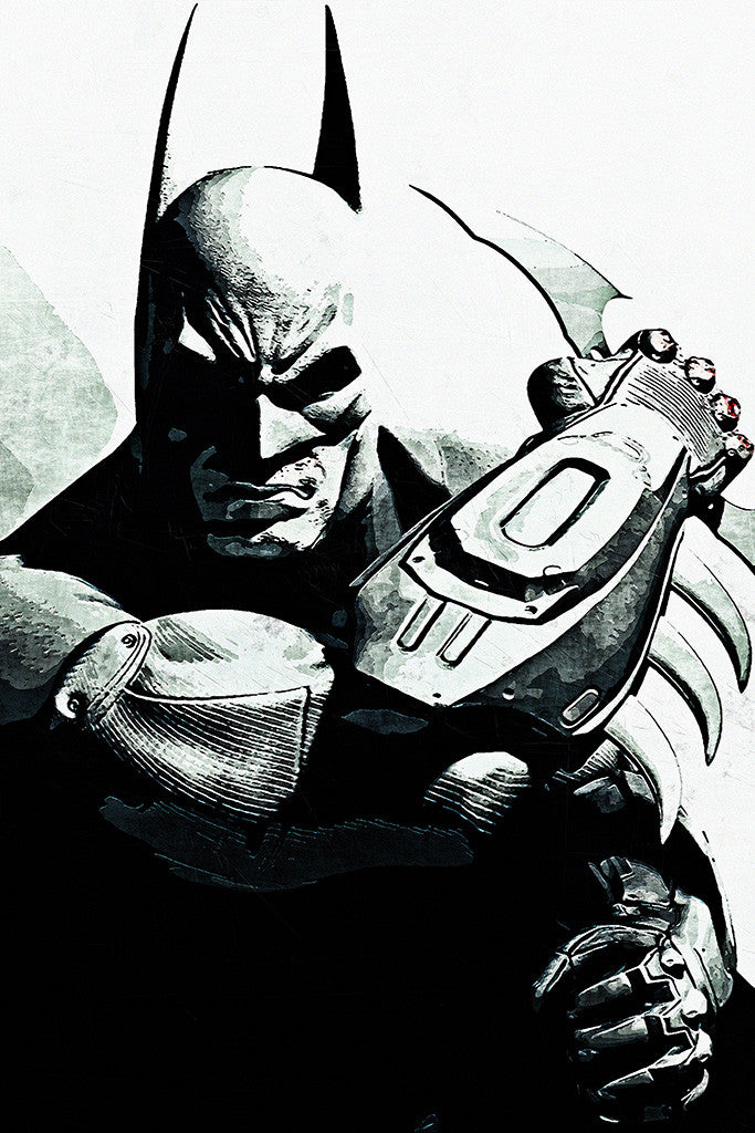 Batman Arkham Origins Poster Art Boy's Black T-shirt-Small
