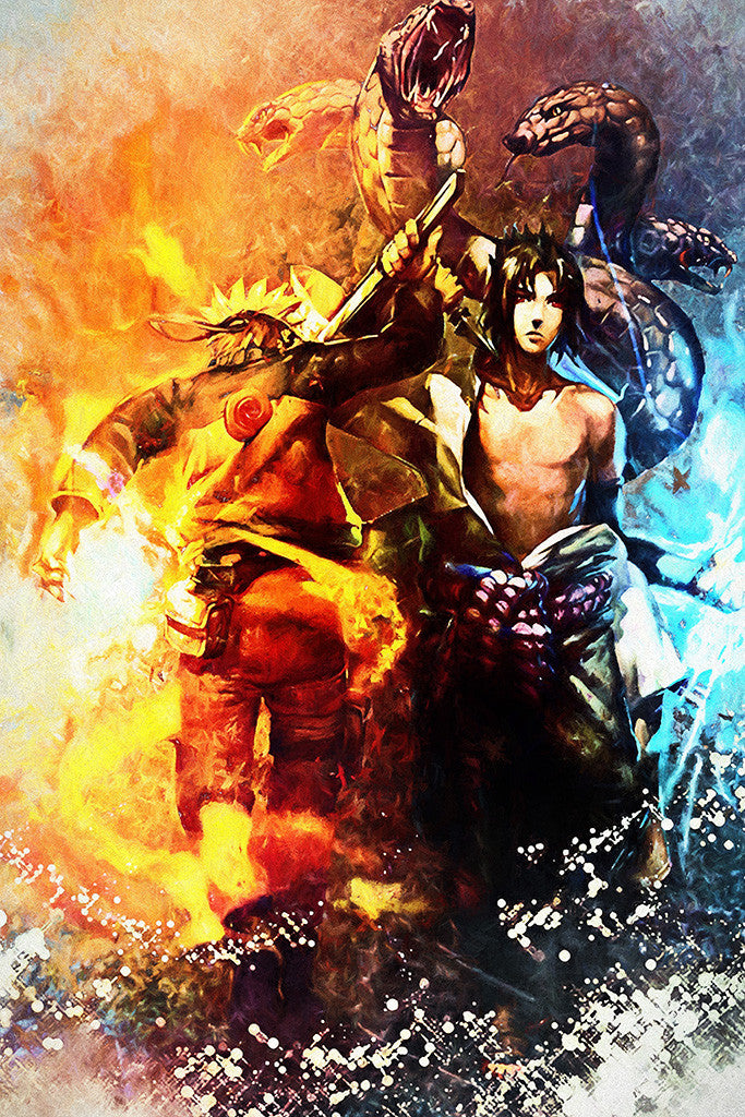 Sasuke Naruto Shippuden Snake Art Poster
