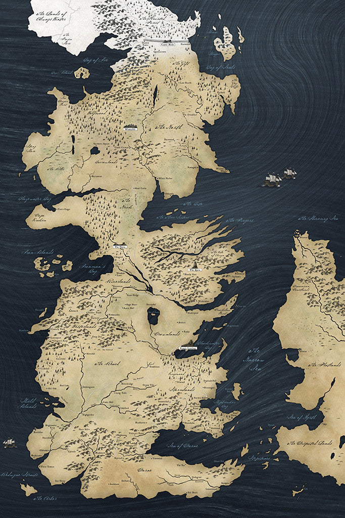 Map of Westeros Game of Thrones Poster